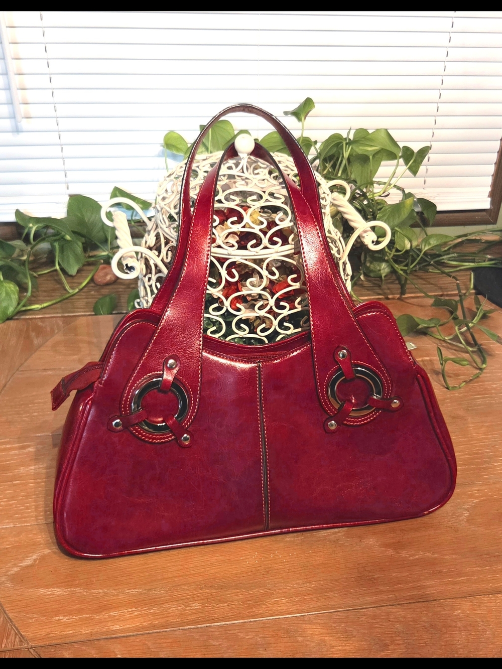 *VERY RARE!* Rina Rich "Prada" Vintage Brilliant Red Purse *READ DESCRIPTION!!* - Picture 3 of 13